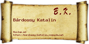 Bárdossy Katalin névjegykártya