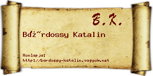 Bárdossy Katalin névjegykártya