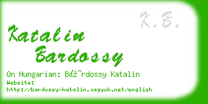 katalin bardossy business card